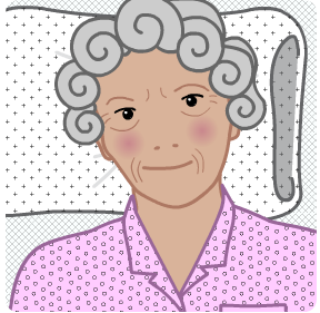 Mrs McGinty in bed before discharge