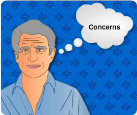 A picture of Alan, he looks concerned