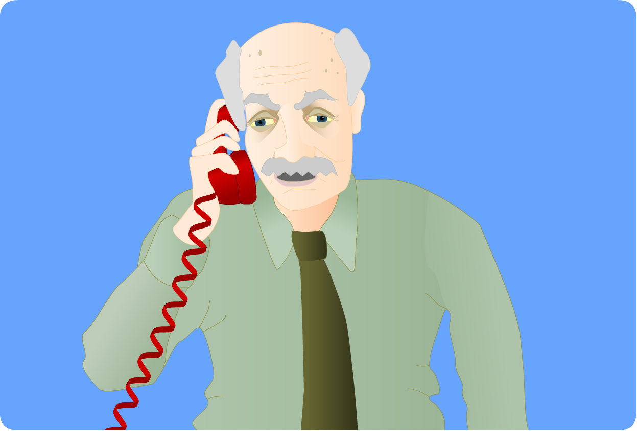 John making a telephone call