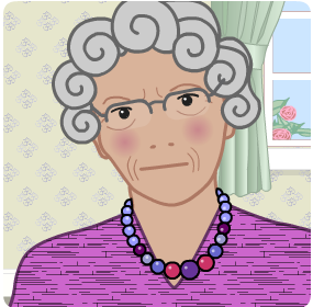 A picture of Mrs McGinty at home