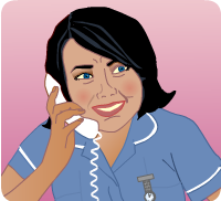 A nurse on the telephone