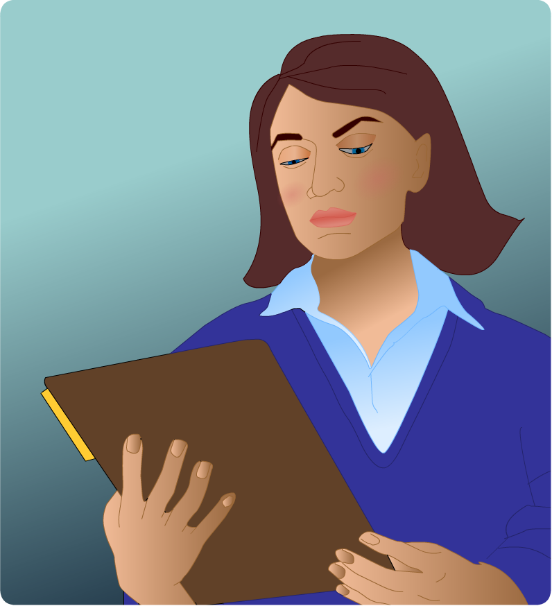 carer checking the patient's records for information