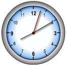 Clock showing the time at 08:10