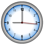 Clock showing the time at 09:00