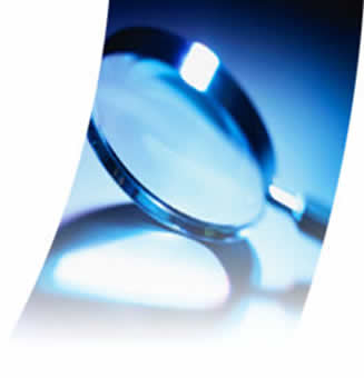 curved image of magnifying glass