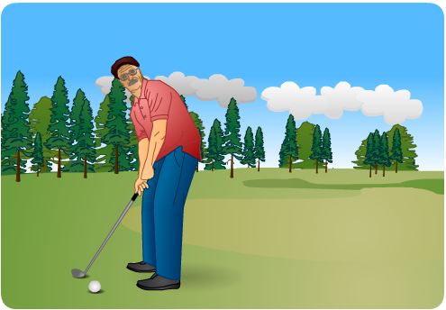 A picture of Iain playing golf
