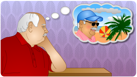 A picture of Mr McGuire, he's thinking about a holiday