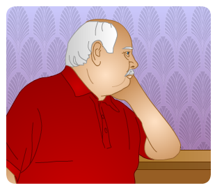A picture of Mr McGuire looking out of the window