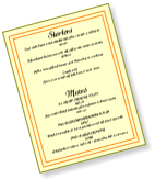 a restaurant menu