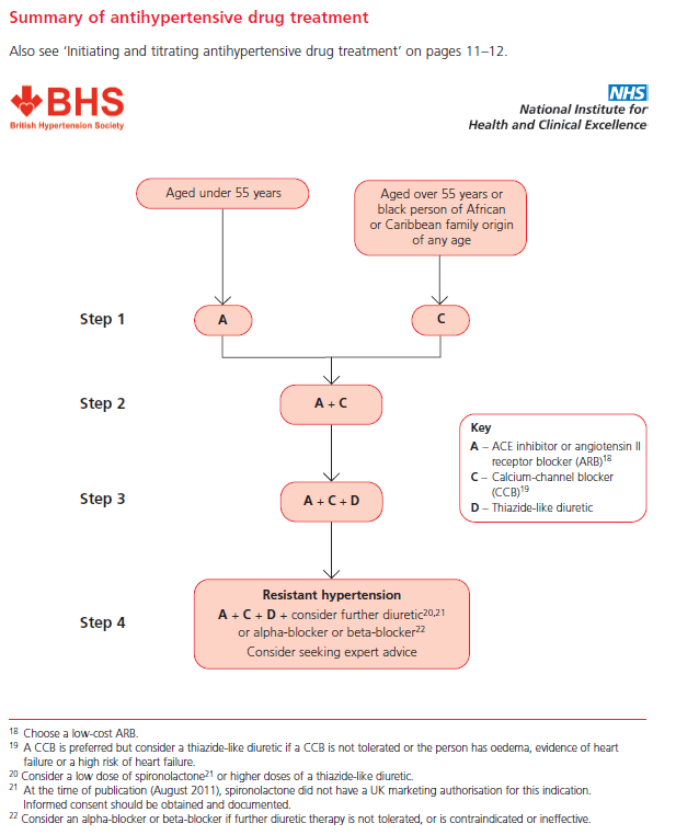 summary of antihypertensive drug treatment