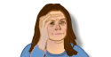 thumbnail image of Anne holding forehead