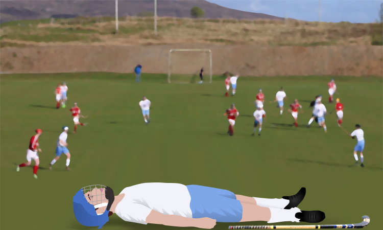 Sean collapsed playing shinty