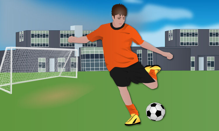 Andrew playing football