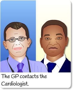 Bill's GP contacts the cardiologist portraits