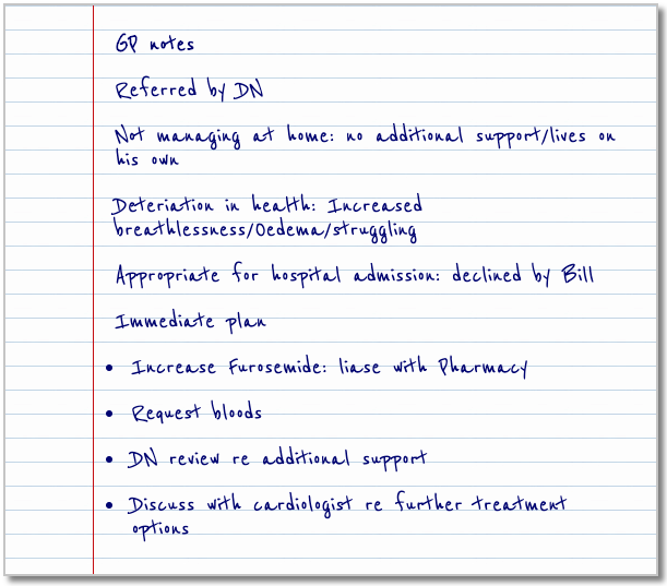Bill's GP notes